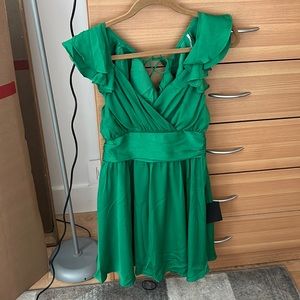 Green mini dress